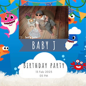 Bday Party Invitation Baby J