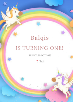 Balqis  B’day Party Invitation